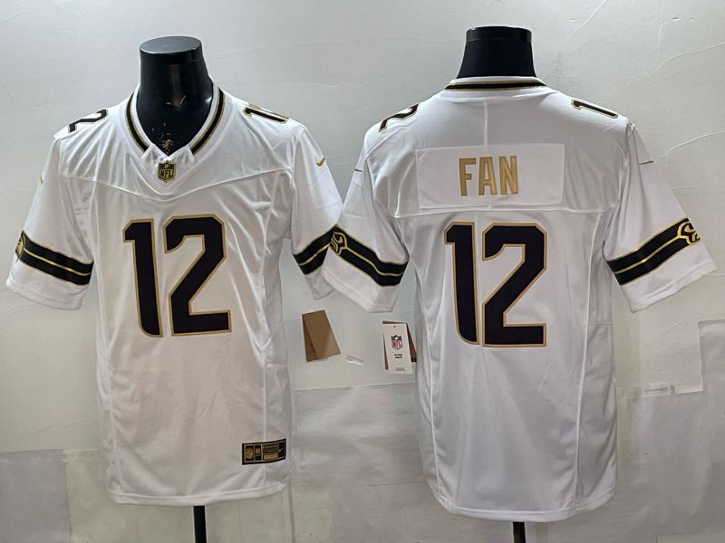 Men 2026 Seattle Seahawks #12 Fan White gold 3th generations Nike Limited NFL Jersey style 001->seattle seahawks->NFL Jersey
